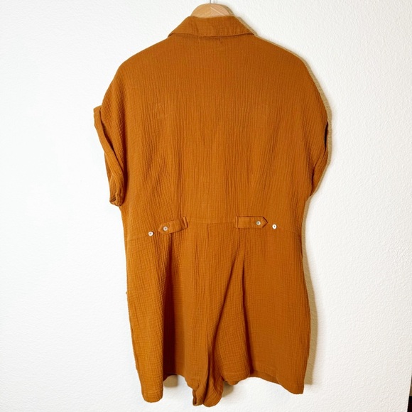 L*Space Gauze Coverup Mika Romper in Amber Tan Size Large - Picture 5 of 7